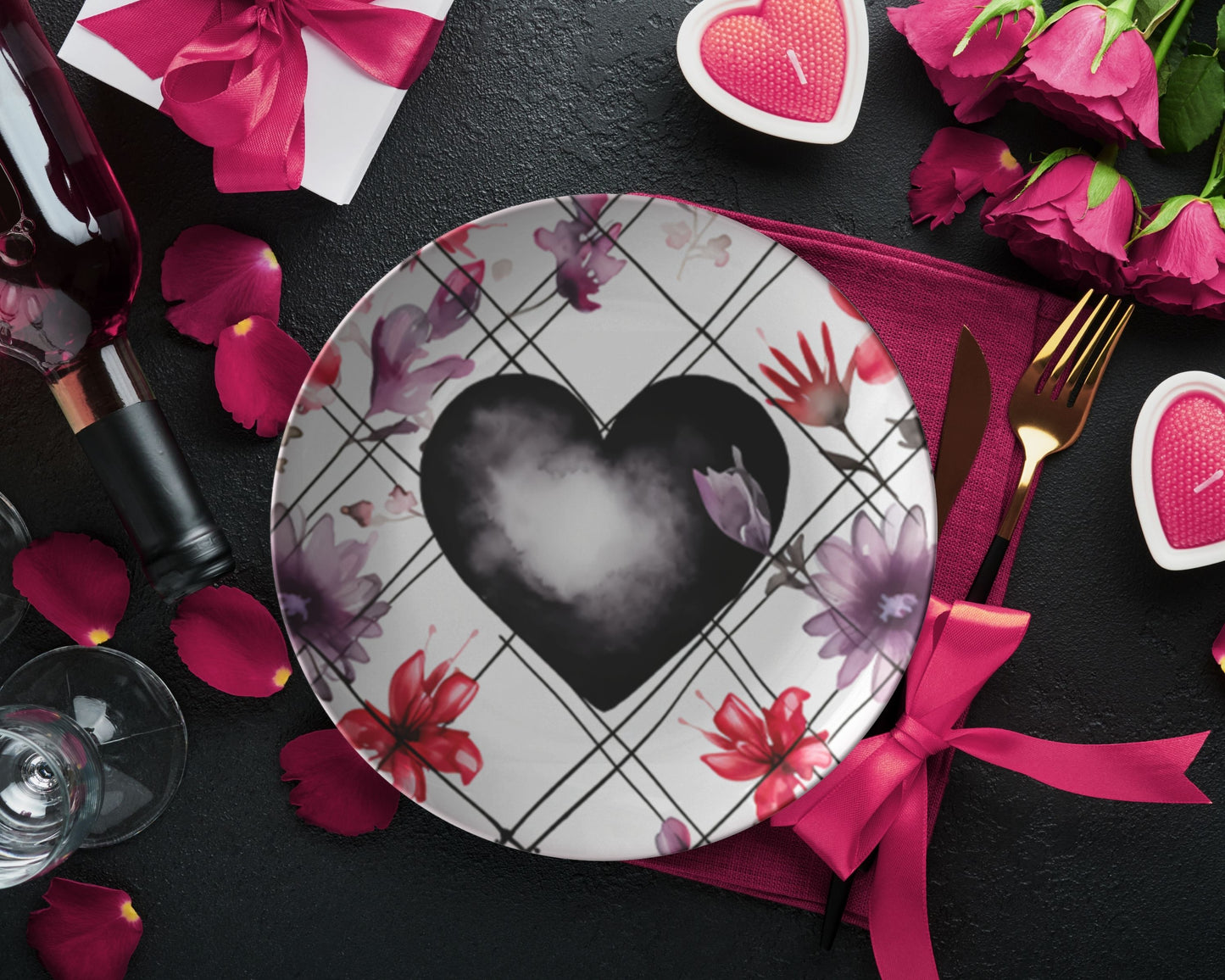 Thermosaf Polymer Plastic Dinner Plates Valentine Plates