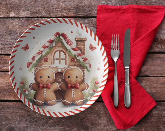 Thermosaf Polymer Plastic Gingerbread Christmas Plate