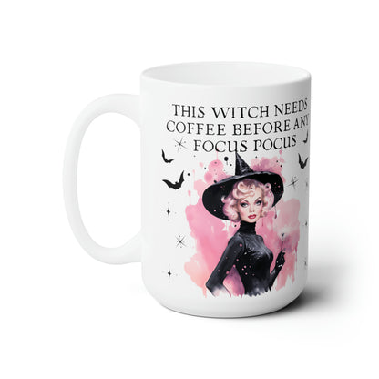 This Witch Needs Coffee Before Any Focus Pocus Funny Retro Coffee Mug