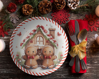 Thermosaf Polymer Plastic Gingerbread Christmas Plate