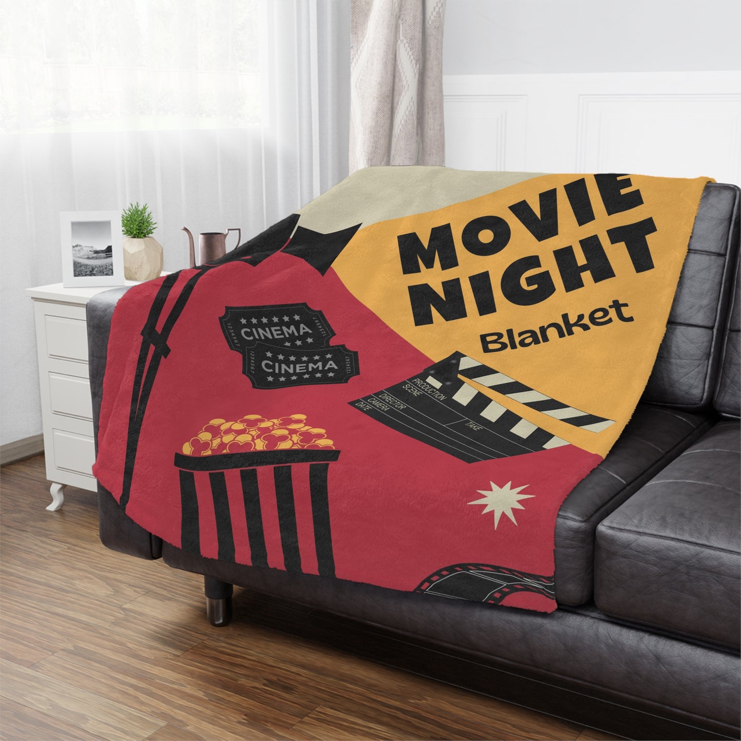 Personalized Movie Night Blanket Unique Retro Throw Blanket