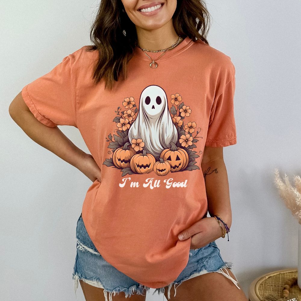 Retro Floral Ghost Shirt, Retro Halloween Ghost Shirt Groovy Ghost Shirt Floral Halloween Shirt Cute Ghost Spooky Season Shirt Graphic Tee