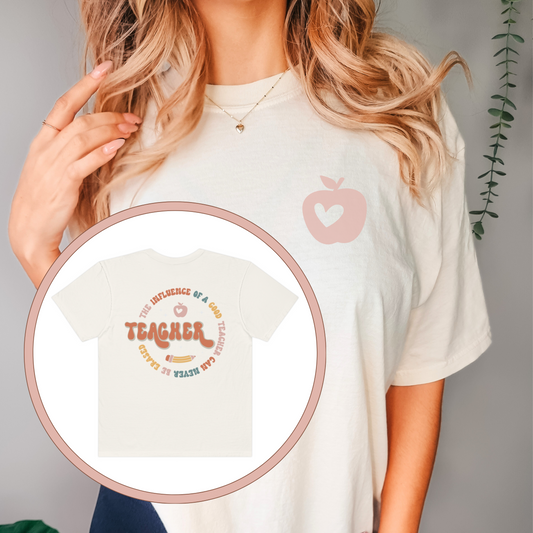 Front and Back Retro Comfort Colors Shirt Back to School Shirt For Teachers Groovy Teacher Shirt Gift For Teacher Educator T Shirt Gift For Her