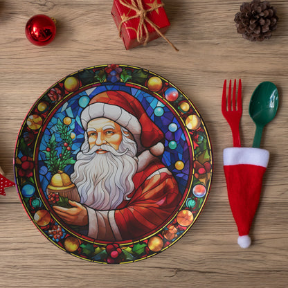 Thermosaf Polymer Plastic Santa Christmas Dinner Plate