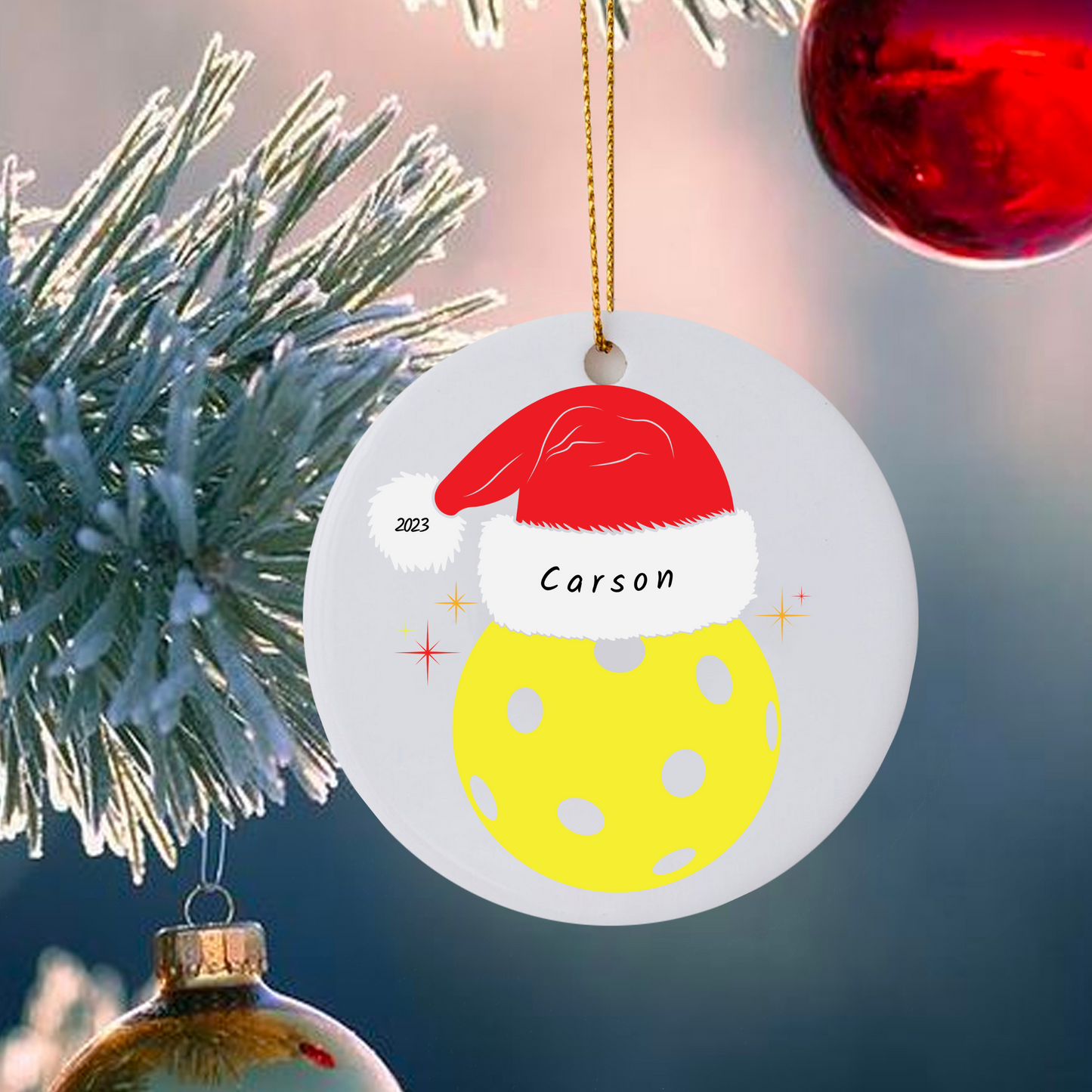 Personalized Pickleball Ornament