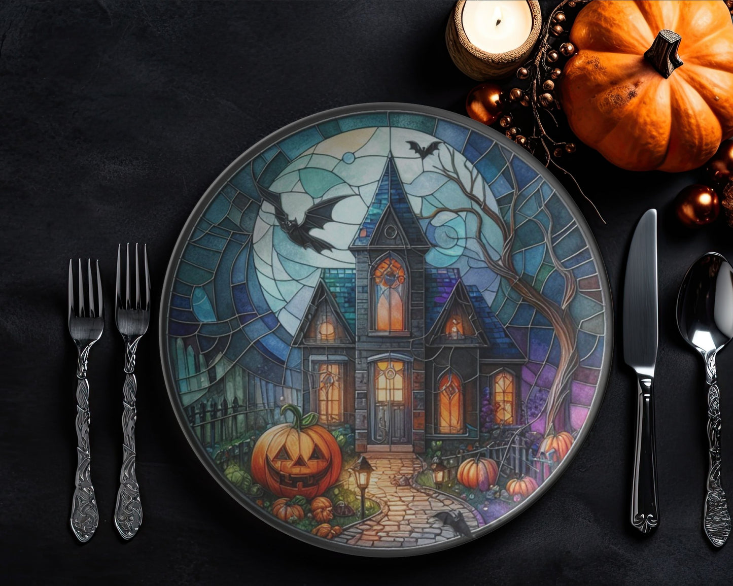 Haunted Mansion Halloween Plates Haunted House Decor