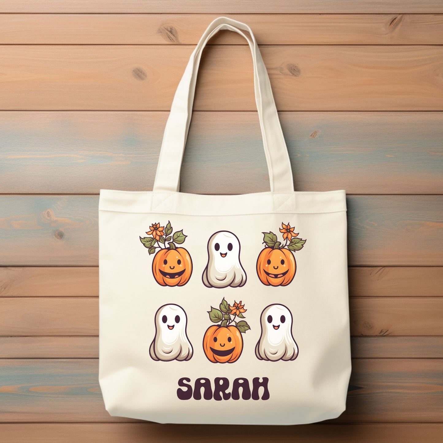 Personalized Halloween Bag Cute Ghost Trick or Treat Candy Bag