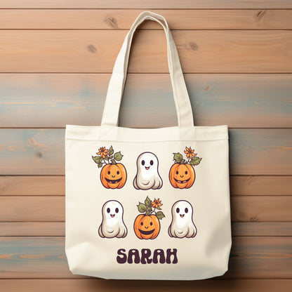 Personalized Halloween Bag Cute Ghost Trick or Treat Candy Bag