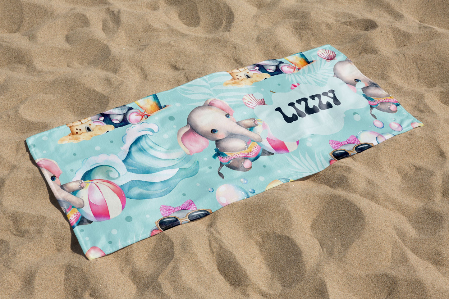 Personalized Kids Beach Towel Vacation Gift