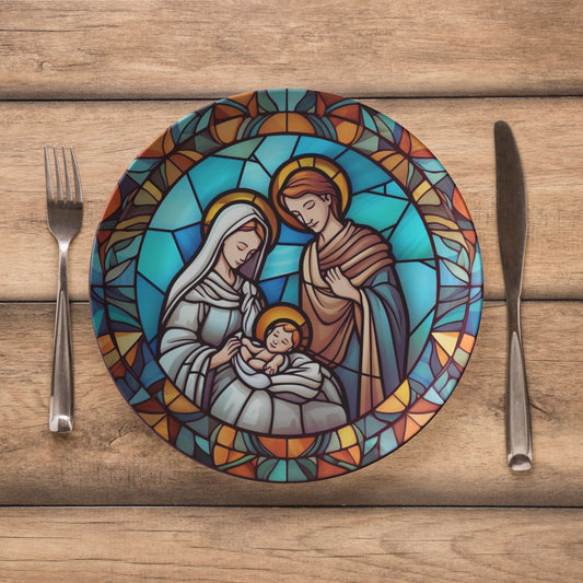 Christmas Nativity Scene Thermosaf Polymer Plastic Dinner Plate