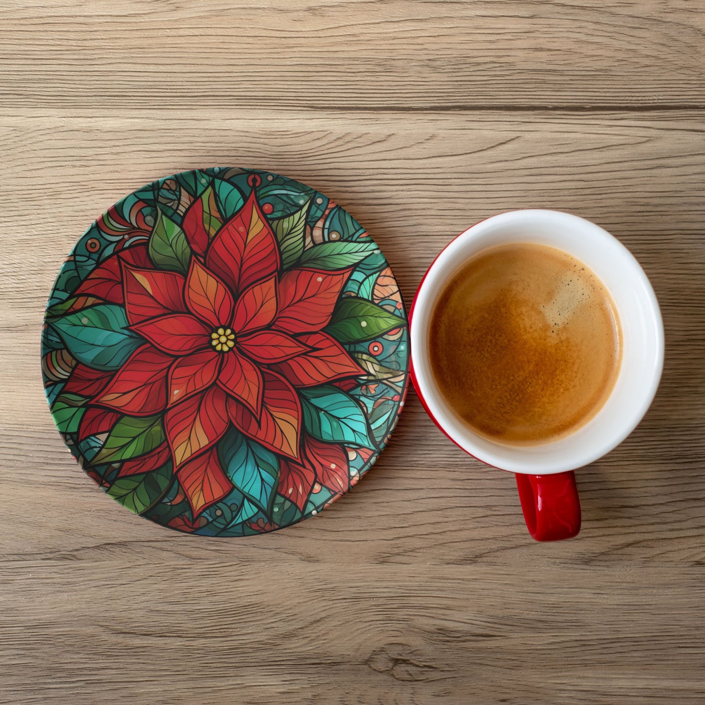 Thermosaf Polymer Plastic Christmas Poinsettia Plate