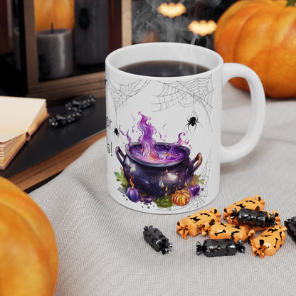 Retro Halloween Coffee Mug Spooky Season Mug Witchy Mug Halloween Cauldron Mug Halloween Spider Web Mug Retro Pumpkin Mug Halloween Kitchen