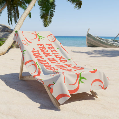 Unique Beach Towel Gift for Her Red Tomato Boho Summer Towel Beach Lover Gift Pool Towel Summer Vacation Towel Large Beach Towel