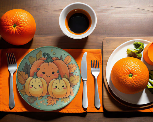 Thermosaf Polymer Plastic Pumpkin Plates Thanksgiving Plate For Kids