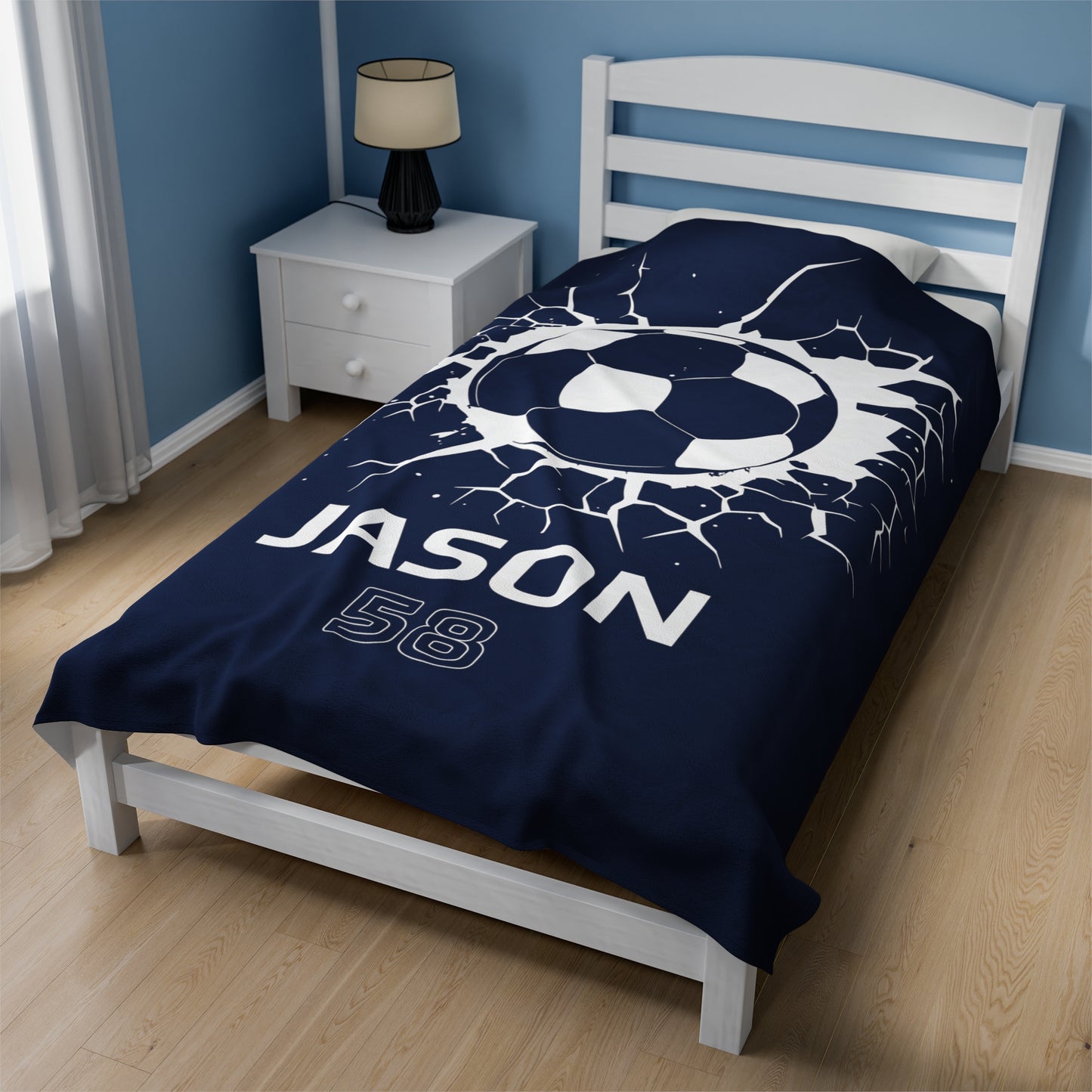 Custom Soccer Blanket Soccer Ball Blanket With Name