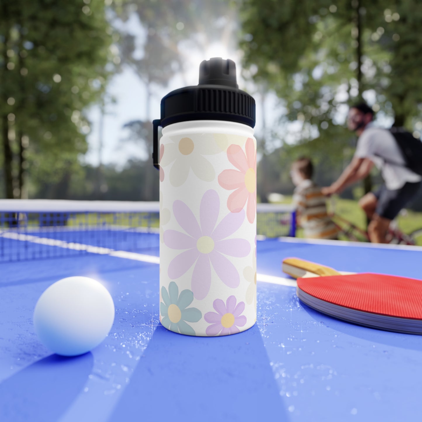 Stainless Steel Water Bottle Floral Water Bottle Gift for Her Pastel Summer Sports Bottle Travel Bottle Flowery Mom Gift Vacation Cup