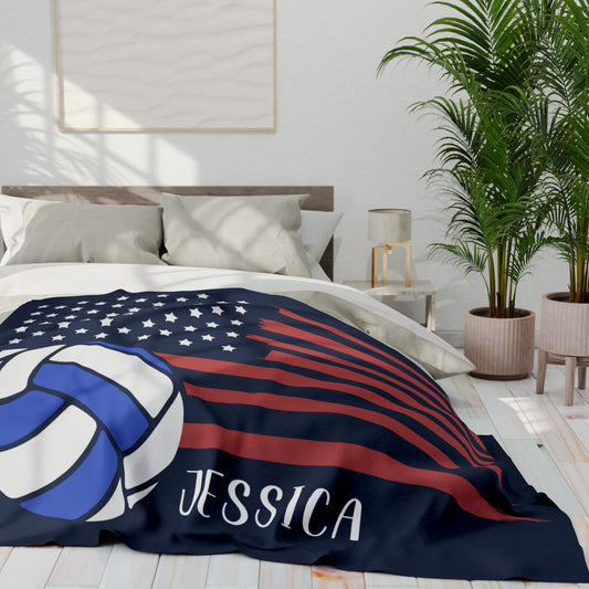 Custom Volleyball Blanket Personalized Volleyball Gift