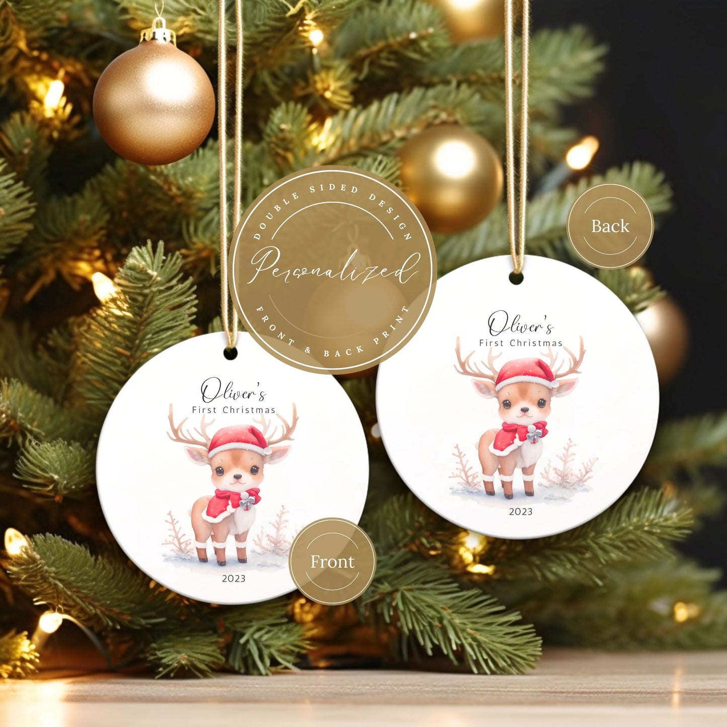 Baby First Christmas Ornament Personalized