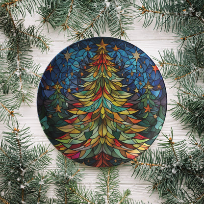 Thermosaf Polymer Plastic Christmas Tree Dinner Plate