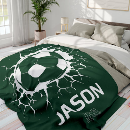 Custom Soccer Blanket Soccer Ball Blanket With Name