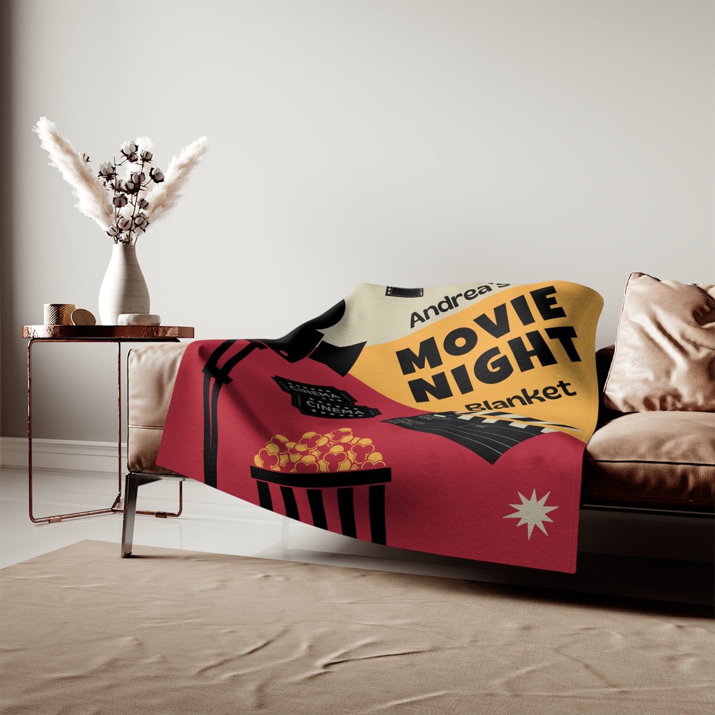 Personalized Movie Night Blanket Unique Retro Throw Blanket