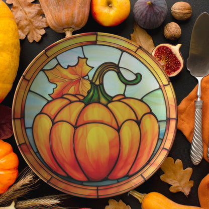 Thermosaf Polymer Plastic Pumpkin Plates Fall Decor