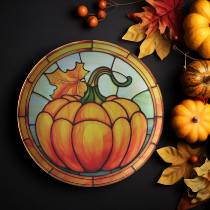 Thermosaf Polymer Plastic Pumpkin Plates Fall Decor