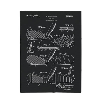 Golf Club Patent Blanket Gift for Golfer