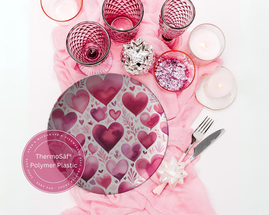 Thermosaf Polymer Plastic Dinner Plates Valentine Plates