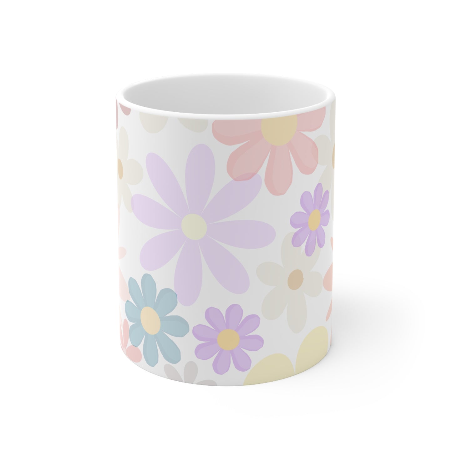 Joyful Blooms Flower Mug Floral Coffee Mug Gift for Her Pastel Mug Mimi Gift from Grandkids Grammy Gift Flowery Ceramic Mug 11oz