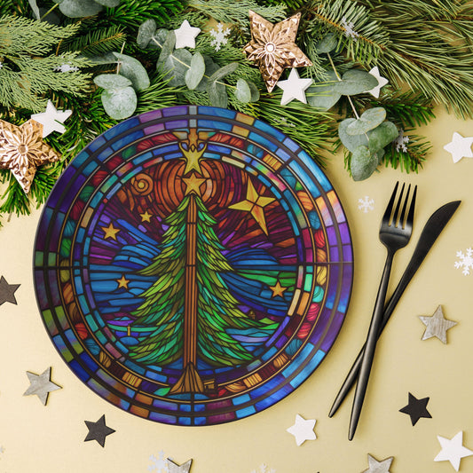 Thermosaf Polymer Plastic Christmas Tree Plate Christmas Dinner Plate