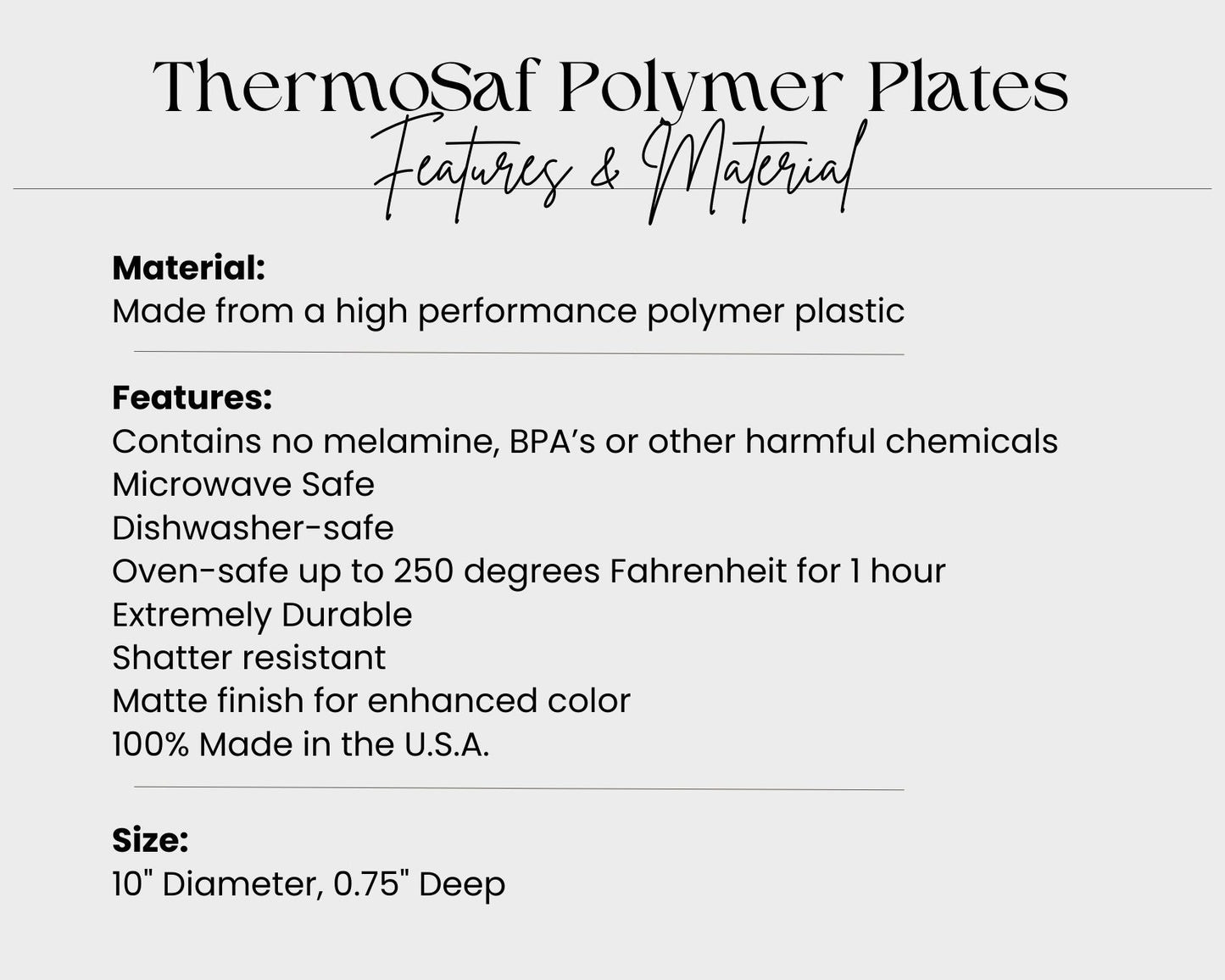 Thermosaf Polymer Plastic American Flag Dinner Plates