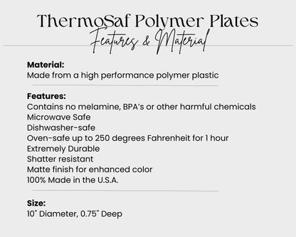 Thermosaf Polymer Plastic American Flag Dinner Plates