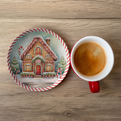 Gingerbread House Thermosaf Polymer Plastic Christmas Plate