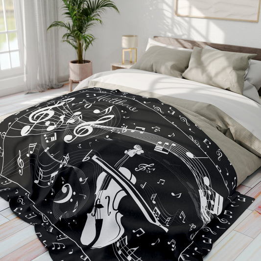 Personalized Violin Blanket Custom Blanket Music Gift