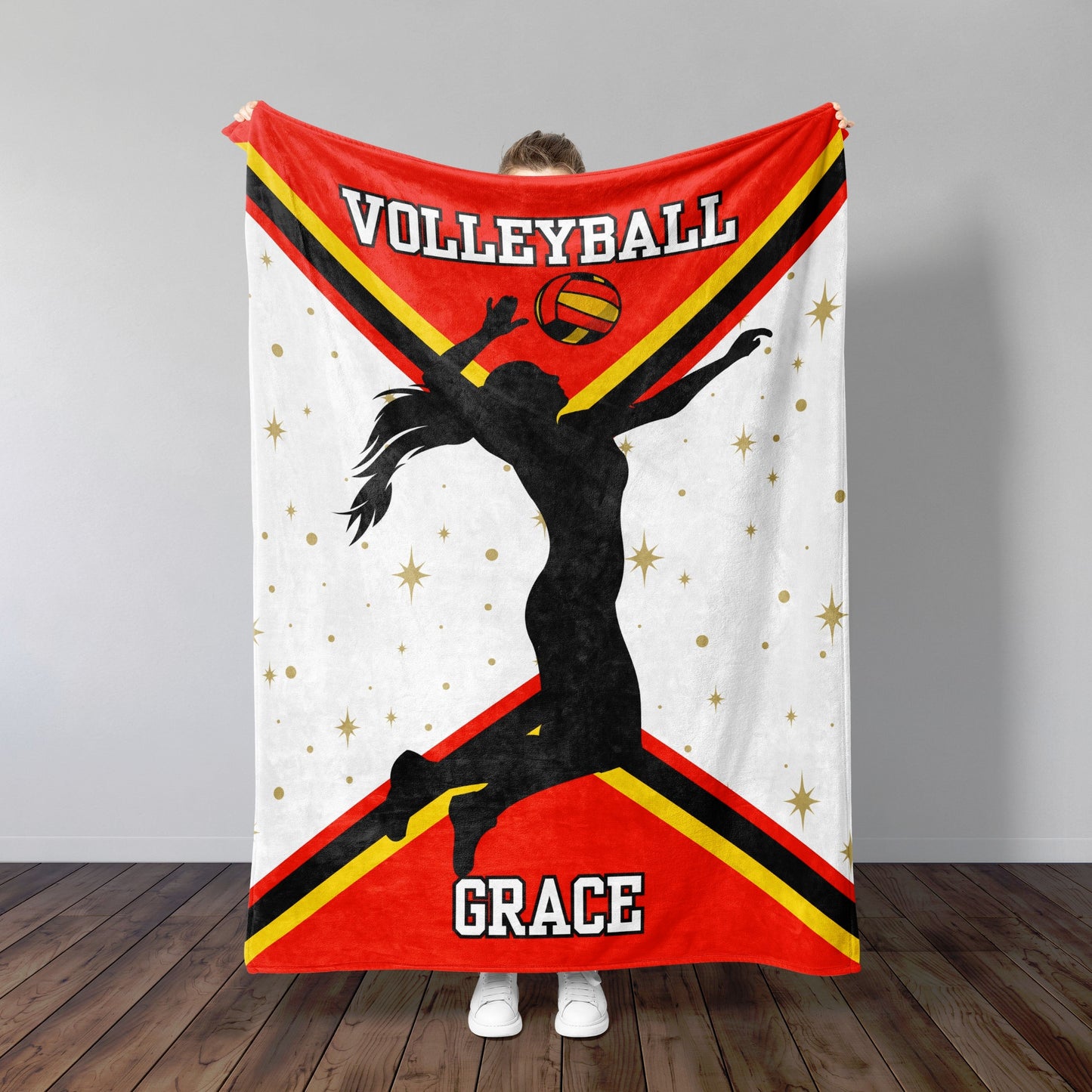 Personalized Volleyball Blanket Custom Volleyball Gift