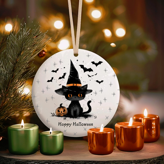 Personalized Halloween Cat Ornament Halloween Decor