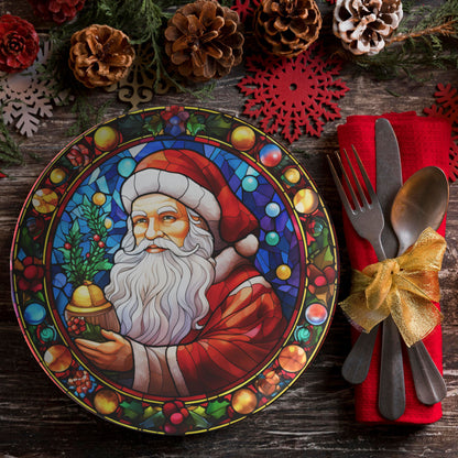 Thermosaf Polymer Plastic Santa Christmas Dinner Plate