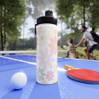 Stainless Steel Water Bottle Floral Water Bottle Gift for Her Pastel Summer Sports Bottle Travel Bottle Flowery Mom Gift Vacation Cup