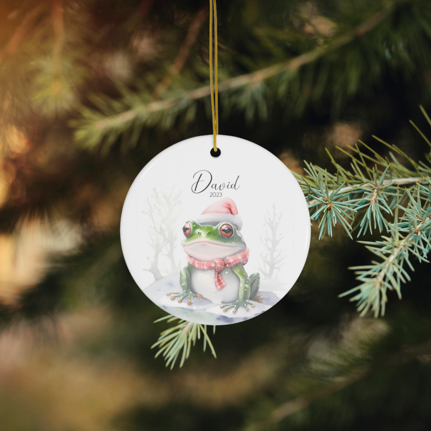 Personalized Frog Christmas Ornament