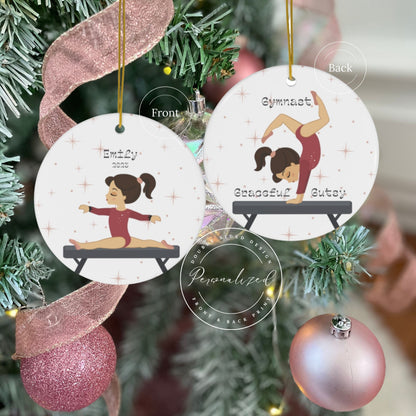 Personalized Gymnast Ornament Gymnastics Christmas Ornament