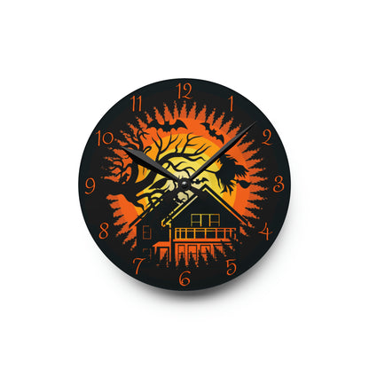 Creepy Halloween Hanging Decor Round Acrylic Wall Clock Halloween Horror Decor Scary Halloween Home Decor Creepy Halloween Party Decorations