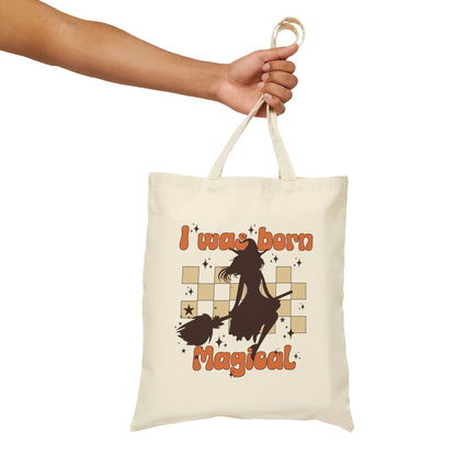 Halloween Witch Tote Bag Funny Yoga Tote Bag, Gym Bag Reusable Grocery Bag Retro Canvas Tote Bag Trick or Treat Halloween Goodie Bag