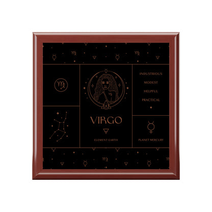 Virgo Jewelry Organizer Keepsake Box, Jewelry Box Zodiac Sign Gift Valet Box Astrology Gift Treasure Box Unique Jewelry Box Horoscope Gifts