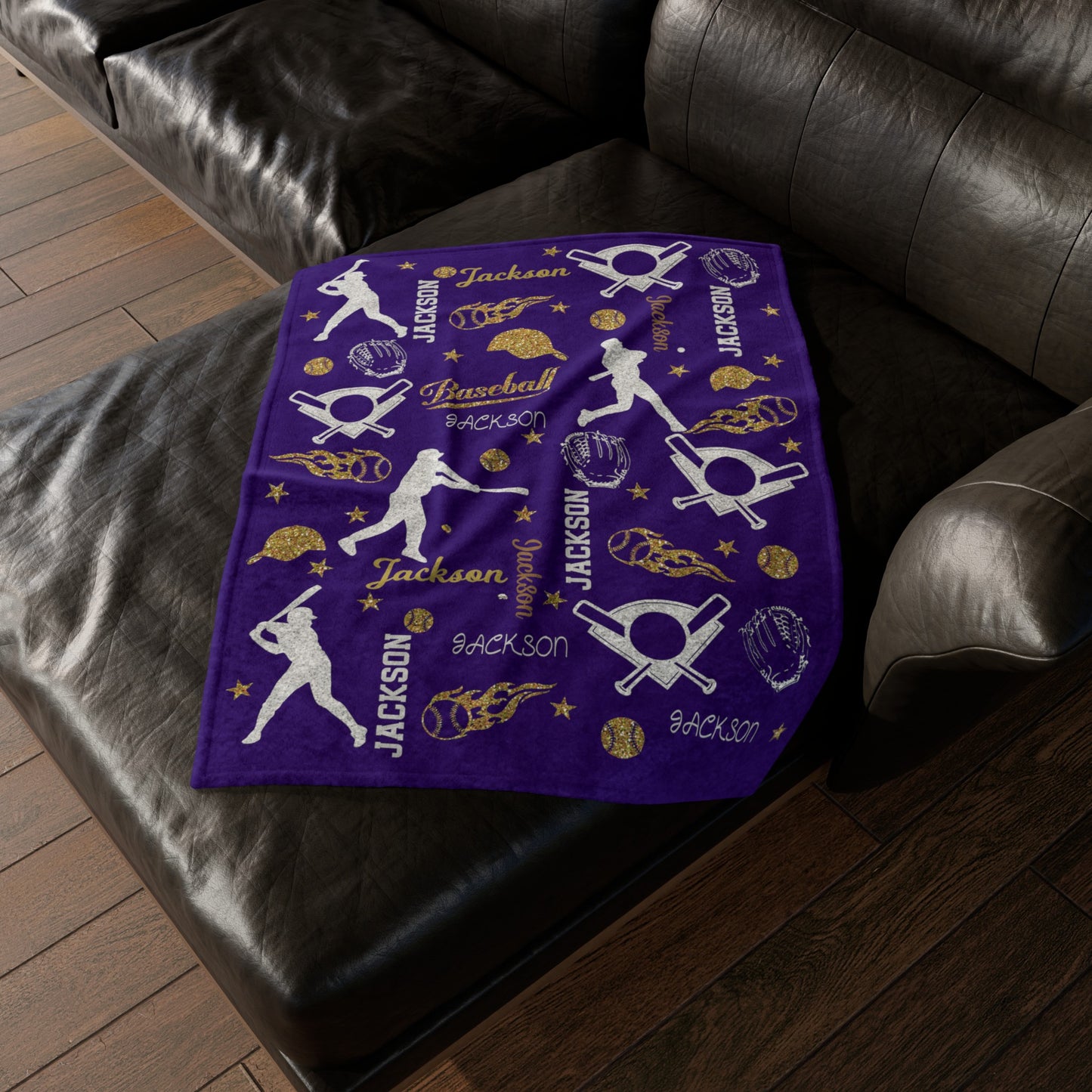 Custom Baseball Blanket With Name Personalized Baseball Gift