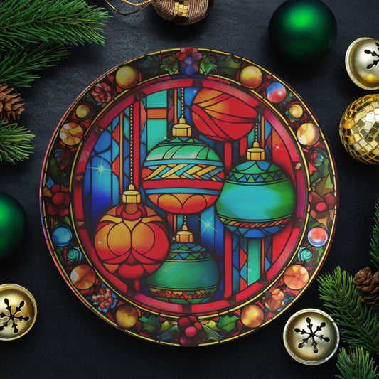 Thermosaf Polymer Plastic Colorful Christmas Plate