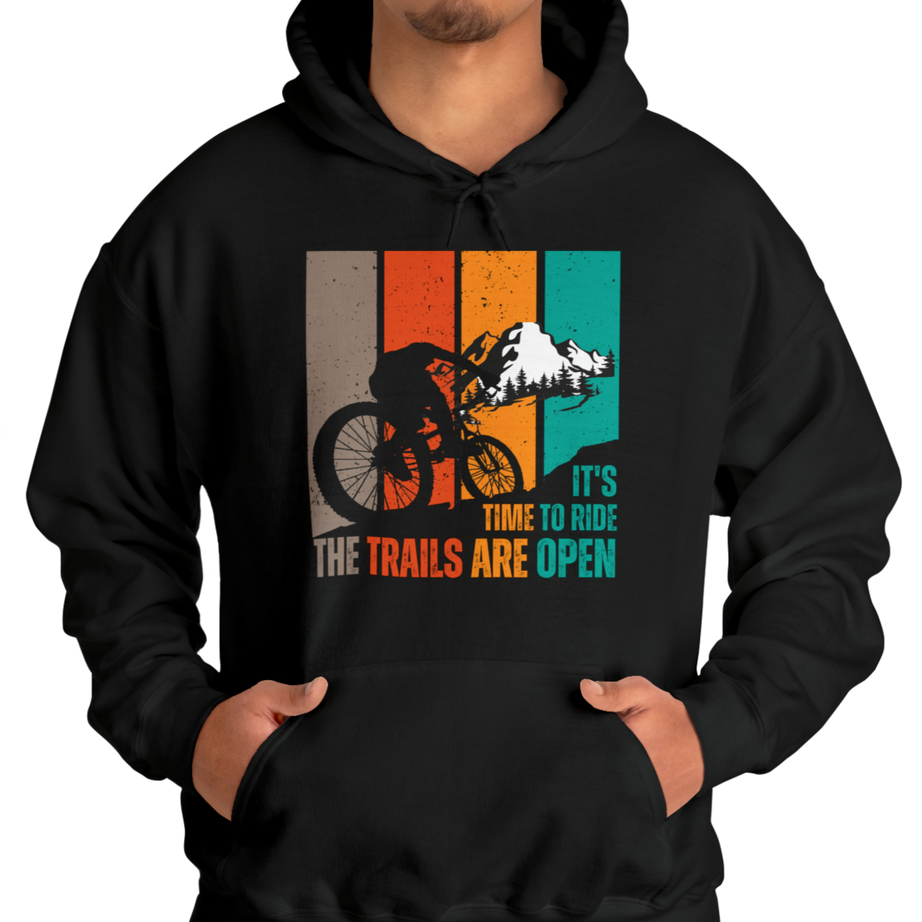 Mountain Bike Hoodie Cyclist Gift For Him Witty Retro Mountain Bike Gift for Son Cycling Sweatshirt Trail Riding Gifts For Athletic Men