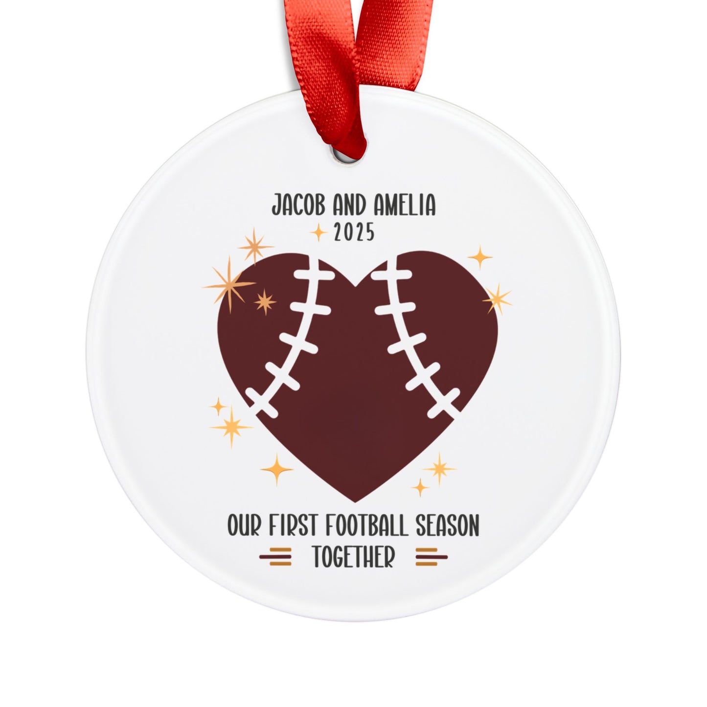 Our First Football Season Together Custom Couple Ornament