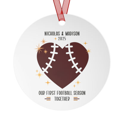 Our First Football Season Together Custom Couple Ornament