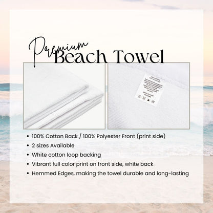 Personalized Retro Tie Dye Beach Towel